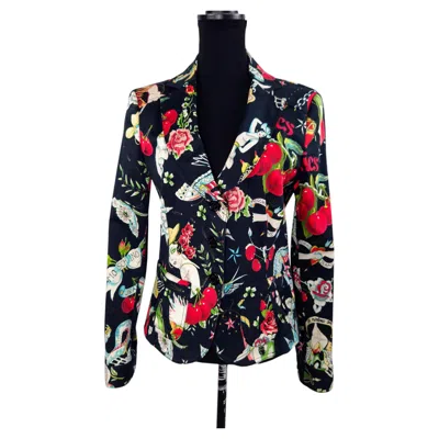 Pre-owned Moschino Jeans Multicolor Print Jacket, 2000s In Black