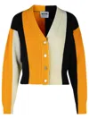 MOSCHINO JEANS MOSCHINO JEANS MULTICOLOR WOOL AND VISCOSE BLEND STRIPED CARDIGAN