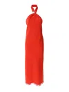 Moschino Neck Strap Long Dress In Rot