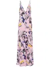 Moschino Newspaper Clippings-print Maxi Dress In Pink