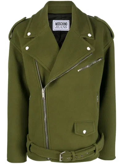 Moschino Notched-lapels Military Jacket In Green