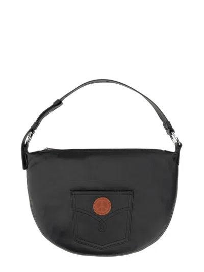 Moschino Jeans Nylon Mini Handbag In Black