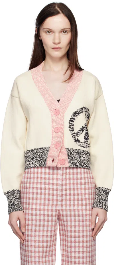Moschino Jeans Off-white Urban Cardigan In 2002 Multi White