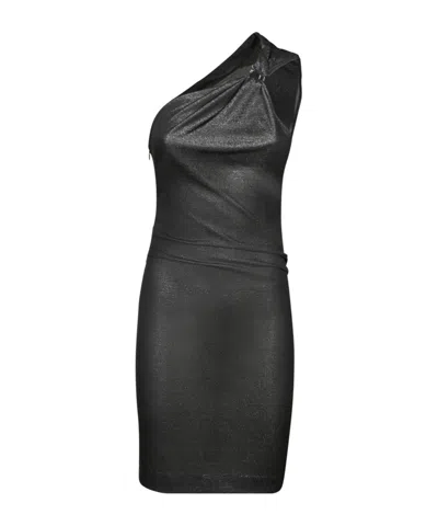 MOSCHINO MOSCHINO JEANS ONE SHOULDER ASYMMETRIC MINI DRESS
