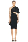 Moschino Jeans One Shoulder Cut Out Dress In Black
