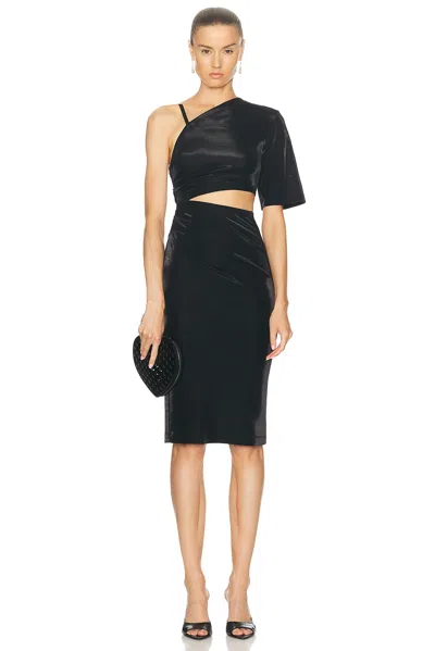 Moschino Jeans One Shoulder Cut Out Dress In Black