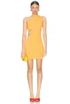 Moschino Jeans One Shoulder Mini Dress In Yellow