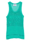 Moschino Open-knit Tank Top In Green