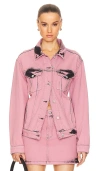 Moschino Jeans Button-down Denim Jacket In 混粉色