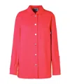 Moschino Jeans Oversized Button-up Knitted Shirt In Red