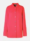 Moschino Oversized Fuchsia Wool Blend Shirt In Fuchsia