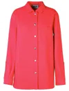 Moschino Jeans Oversized Fuchsia Wool Blend Shirt In Purple