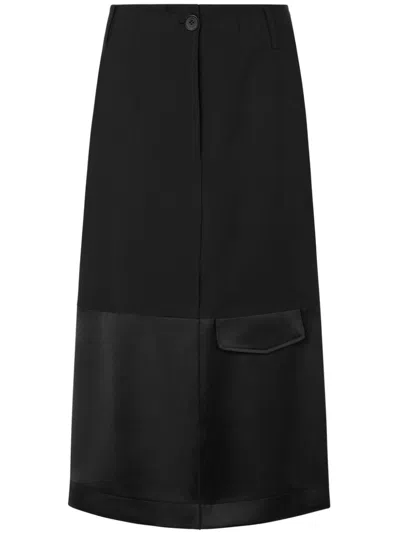 Moschino Jeans Panelled Tailored Midi Skirt In Black