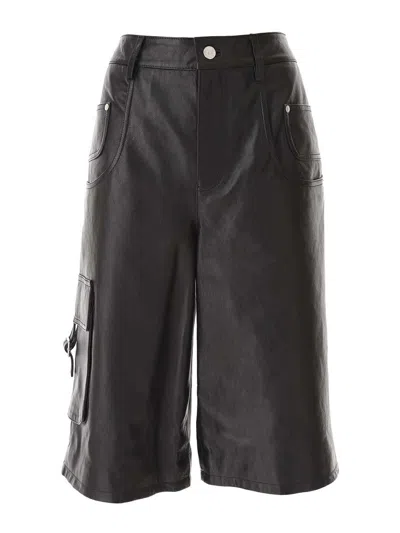 Moschino Jeans Pantalones De Cuero - Negro
