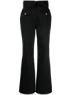 Moschino Jeans Folded-edge Flared Jeans In Black