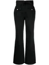 Moschino Folded-edge Flared Jeans In Black