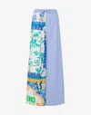 Moschino Patchwork Wide-leg Trousers In Azure