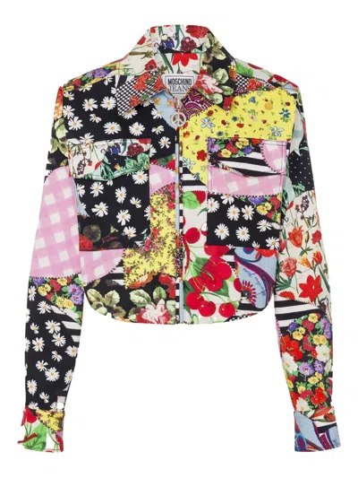 Moschino Jeans Patchwork Floral Jacket In Multi