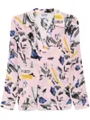 Moschino Patchwork-print Blouse In Pink