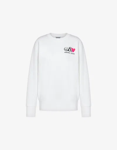 Moschino Jeans Graphic-print Cotton Hoodie In White