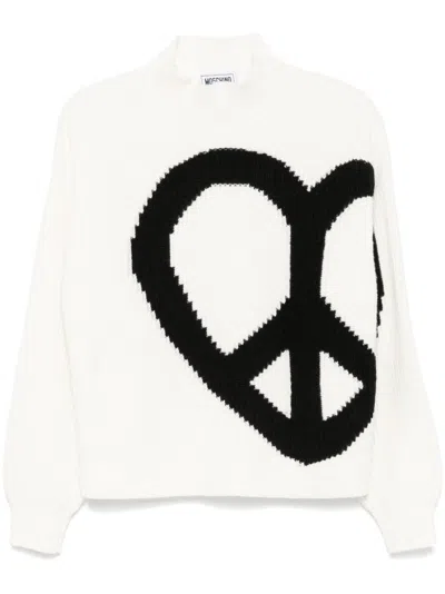 Moschino Peace & Love Sweater In White
