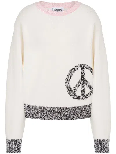 MOSCHINO PEACE INTARSIA JUMPER