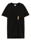 Moschino Jeans Peg-patch Midi Dress In Black