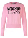 Moschino Jeans Pink Cotton Sweater In Pink