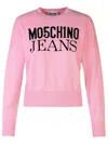 Moschino Jeans Pink Cotton Sweater In Pink