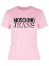 Moschino Jeans Logo Print T-shirt In Pink