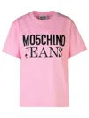 Moschino Jeans Logo Print T-shirt In Pink