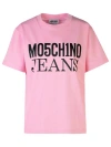 Moschino Jeans Logo Print T-shirt In Pink