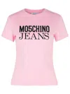 Moschino Jeans Logo Print T-shirt In Pink