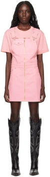 Moschino Jeans Pink Pocket Denim Dress In A0222 Pink
