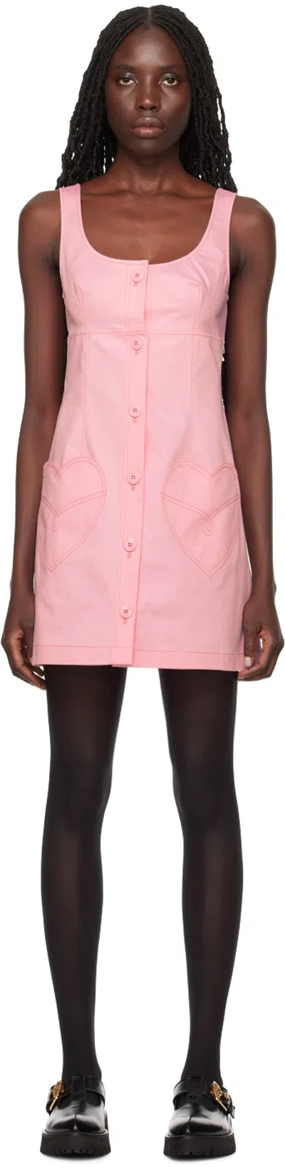 Moschino Pink Pocket Minidress In A0222 Pink