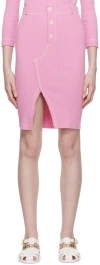 Moschino Jeans Pink Vented Midi Skirt In J1221 Fantasy Pink