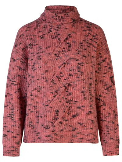 MOSCHINO JEANS MOSCHINO JEANS PINK WOOL BLEND TURTLENECK SWEATER
