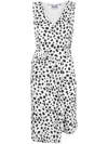 Moschino Jeans Polka Dot-print Gathered Dress In White
