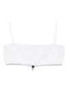Moschino Jeans Poplin Cropped Top In White