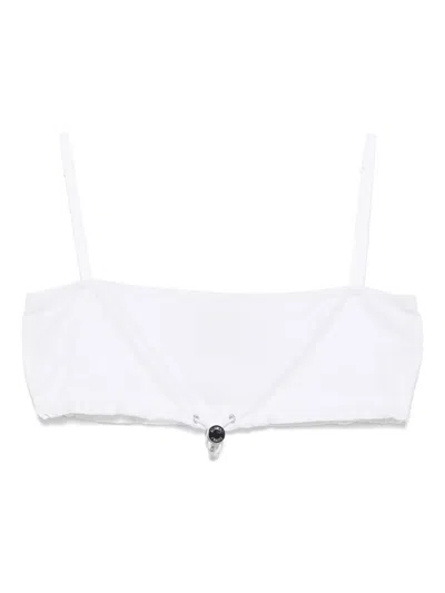 Moschino Jeans Poplin Cropped Top In White