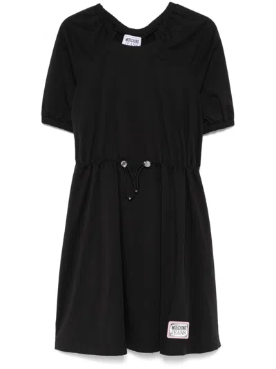 Moschino Poplin Midi Dress In 黑色