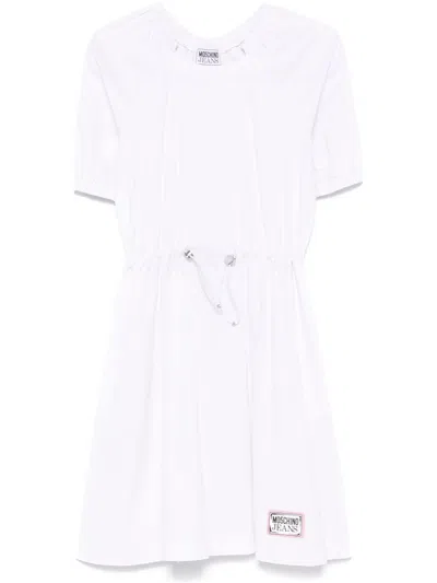 Moschino Poplin Midi Dress In White