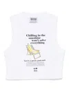 Moschino Jeans Printed Cropped Top In White