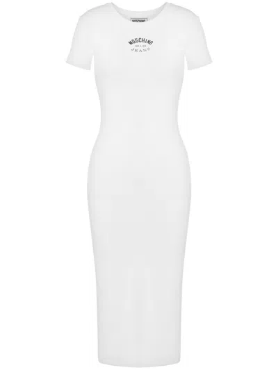 Moschino Jeans Printed Midi Dress In White