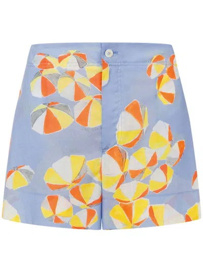 Moschino Printed Shorts In Blue