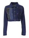 Moschino Jeans Pointed-flat Collar Cotton-blend Jacket In Azul