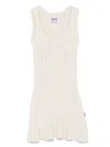 Moschino Jeans Ribbed-knit Mini Dress In Neutrals