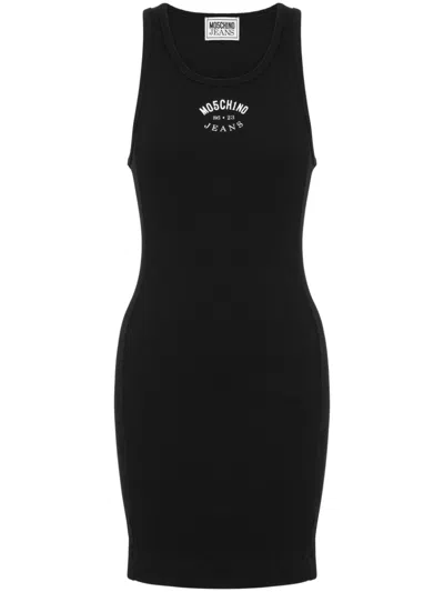 Moschino Jeans Ribbed Mini Dress In Black