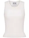 Moschino Ribbed Tank Top In Neutrals