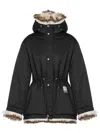Moschino Shearling-trim Hooded Jacket In Neutrals